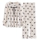 thumbnail image 1 of Pijamas de manga larga cintura elástica puños Loose fit mujeres pullover conjunto con arco decoración para primavera otoño, 1 of 8