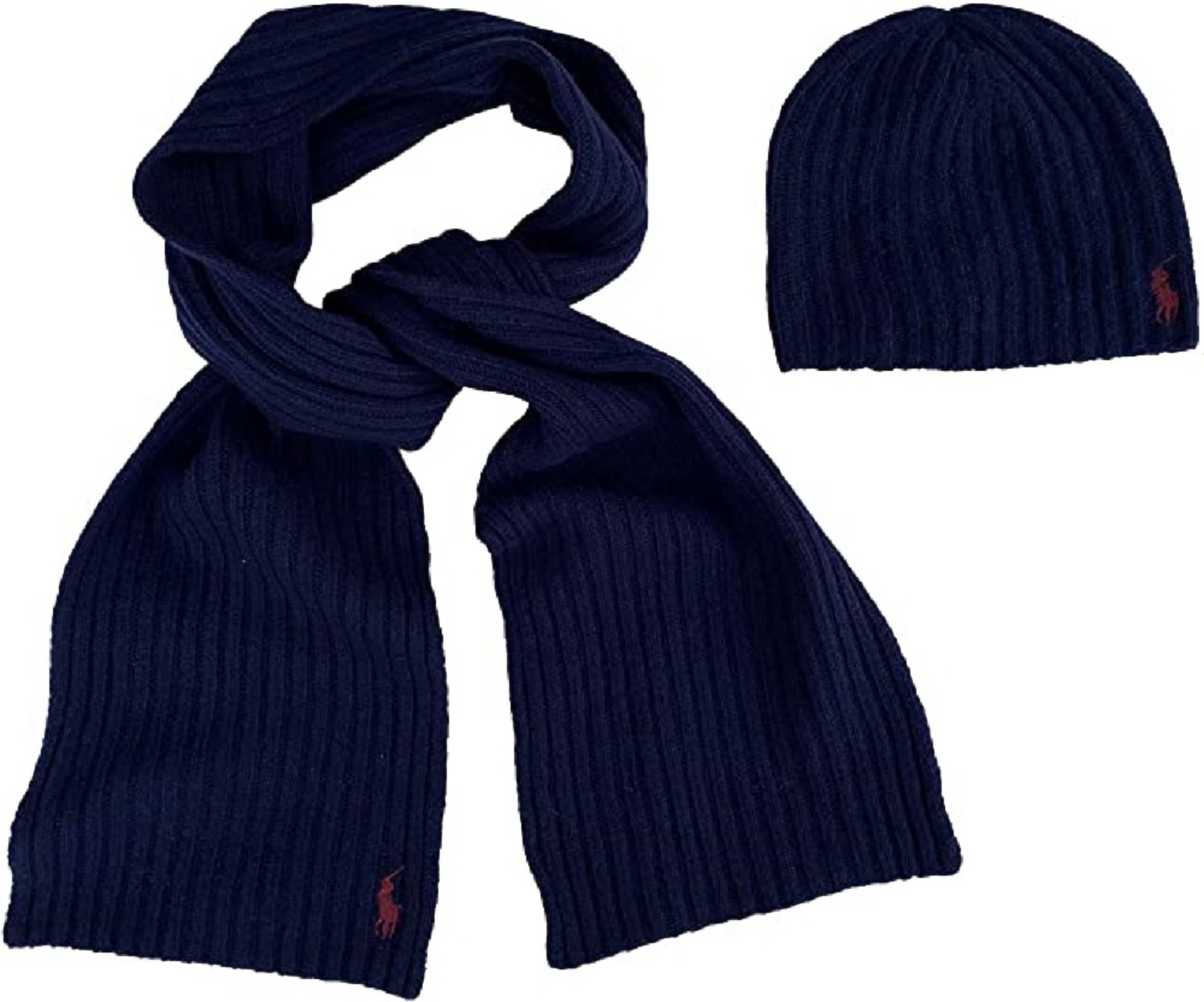 マフラー・ストール Ralph Lauren Polo Ralph Lauren Scarfs Blue (455981434 002) Polo Ralph Lauren Men's Lambswool Blend Hat & Scarf Set, One