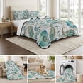 thumbnail image 6 of Full Quilt Set 78''x90'', Teal Paisley Floral Lightweight Summer Bedspread Coverlet Set with 2 Pillow Shams, Boho Ethnic Tribe Traditional Breathable All Season Quilt Bedding for Bedroom/Guest Room, 6 of 9
