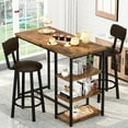 thumbnail image 4 of Recaceik Modern 36.2“H Bar Table and 2 PU Leather Barstools with 3 Storage Shelve, 4 of 10