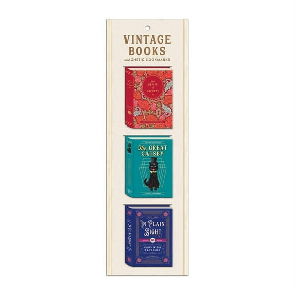 Vintage Books Shaped Magnetic Bookmarks (Other)