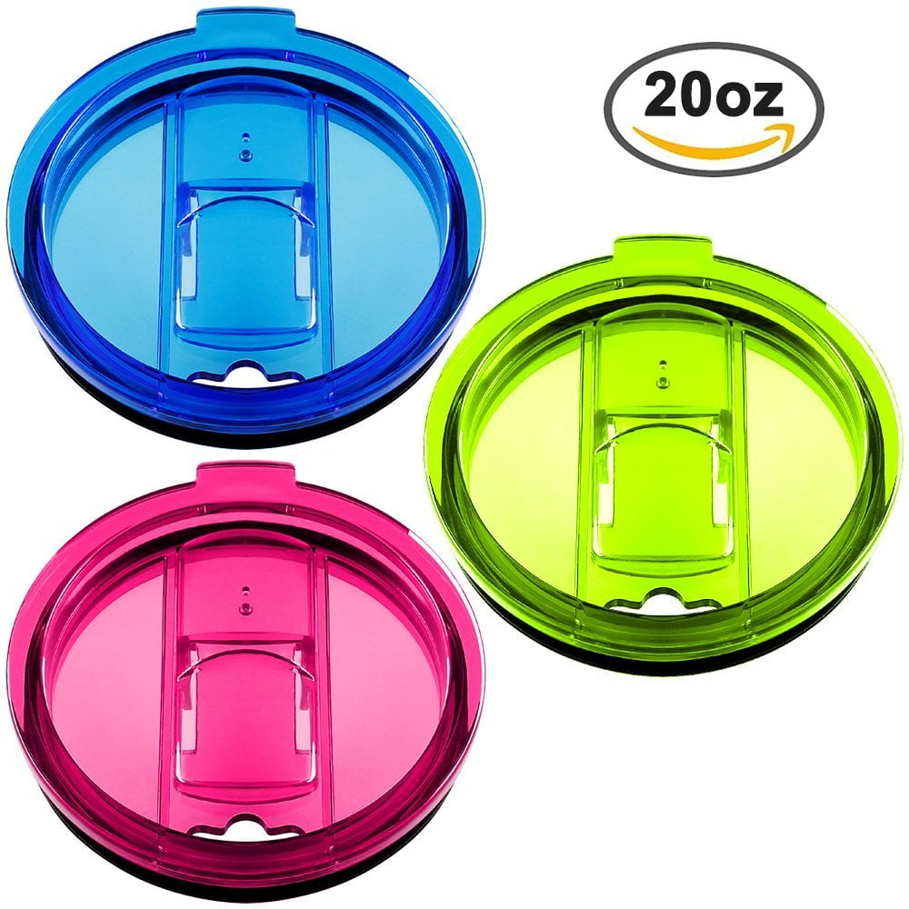 20oz Tumbler Lids Set of 3 Fit for YETI Rambler, Ozark Trail, Rtic and More, Spill Proof and