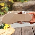thumbnail image 3 of Eltusu Women's Flat Sandals, Ankle Strap Beach Soft Bottom Open Toe Summer Shoes Silver Size 7, 3 of 9