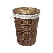 Large Wicker Hamper With Lid, Cherry