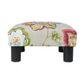 thumbnail image 3 of Jules Square Accent Footstool Ottoman Off White Floral, 3 of 6