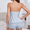 thumbnail image 4 of Wutalume Women's Short Pajama Sets Lace V Neck - Camisole and Slit Shorts Set, Soft Sexy Loungewear, Lightweight Pajama Set for Women,Gray M, 4 of 5