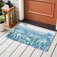 thumbnail image 4 of Turquoise Jellyfish Coastal Entryway Rug 2'x3'&nbsp; Non Slip Front Door Mats, Summer Ocean Seaweed Wooden Entrance Rugs Indoor Outdoor Carpet, Washable Floor Mats Small Area Rug for Bedroom Kitchen, 4 of 8