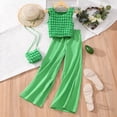 thumbnail image 2 of JUMEYU Girls Summer Outfits Teen Girls 2pcs Outfit Set Crop Top & Flare Pants with Casual Girl Clothes Size 9-10 (Green,9-10 Years), 2 of 7