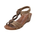 thumbnail image 2 of Shldybc Womens Open Toe Platforms Wedge Sandals Retro Slope Heel Sandals Soft Soled Roman Shoes on Clearance, 2 of 6