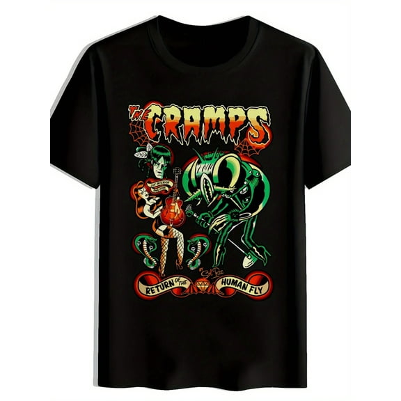 The Cramps Vintage Rock Band T-Shirt Graphic Punk Retro Unisex Tee S-5XL