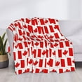 Gaeub Canada Printed Flannel Throw Blanket,Plush Throw,Fuzzy Bed