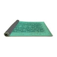 thumbnail image 2 of Ahgly Company Indoor Square Oriental Turquoise Blue Industrial Area Rugs, 6' Square, 2 of 4