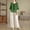 Green, variant on Linen Set for Women Cotton Linen 3/4 Sleeve Embroidered Tops and Pants Loose Fit for Seniors Embroidered Matching Linen Sets Two Piece Lounge Set for Women Orange M