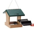 thumbnail image 3 of Birds Choice 8.75" Small Recycled Plastic Hanging Hopper 2-Sided Bird Feeder, Taupe/Green, 3 of 6