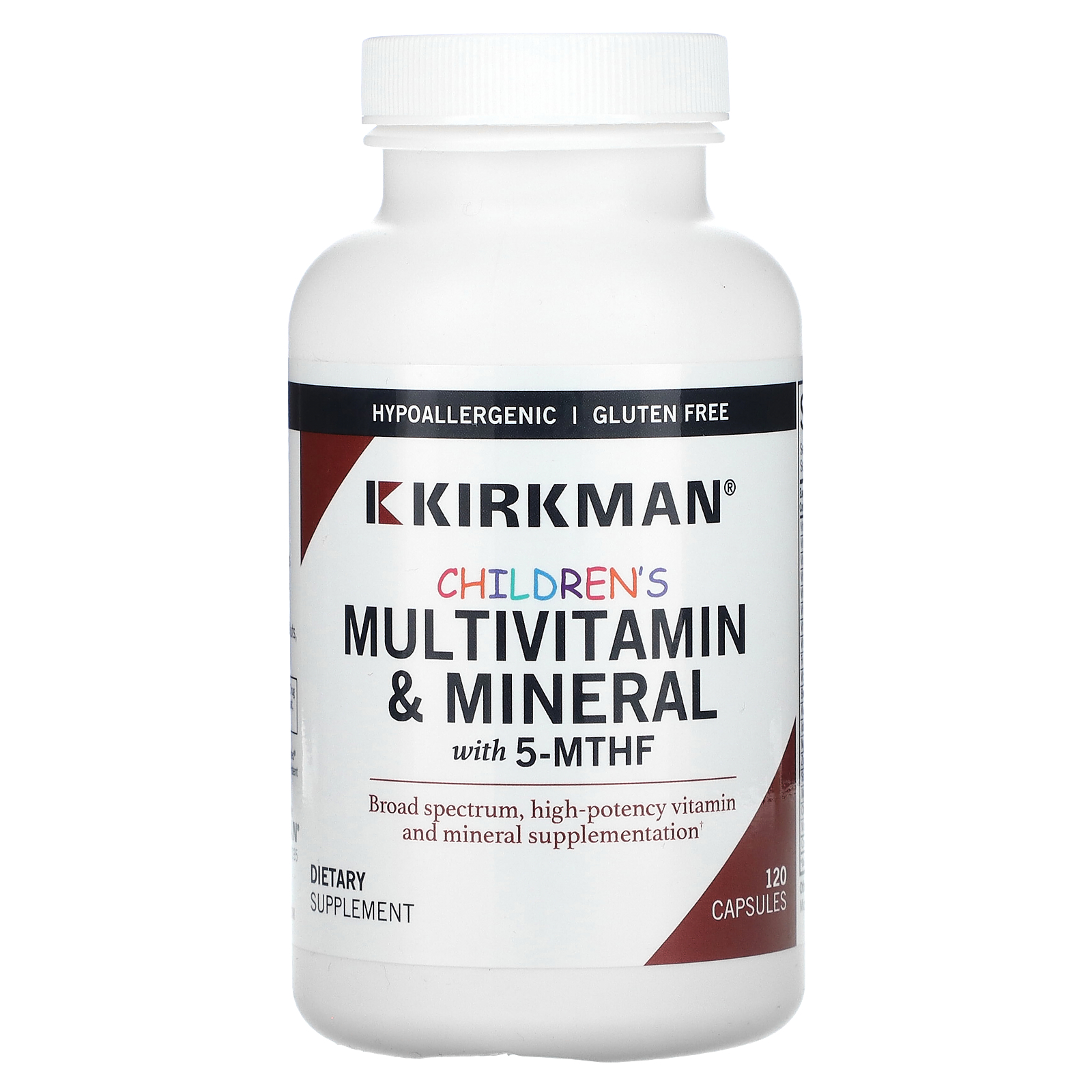 Children's Multivitamin & Mineral with 5MTHF, 120 Capsules, Kirkman