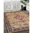 thumbnail image 2 of Ahgly Company Indoor Round Traditional Dark Sienna Brown Medallion Area Rugs, 3' Round, 2 of 6