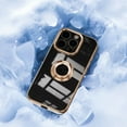 thumbnail image 4 of for iPhone 16e Case with Ring Holder, iPhone 16e Cover, Kickstand Magnetic Plating Frame TPU Shockproof Anti-Scratch Slim Girls Women Men Case Cover for iPhone 16e, Black, 4 of 5