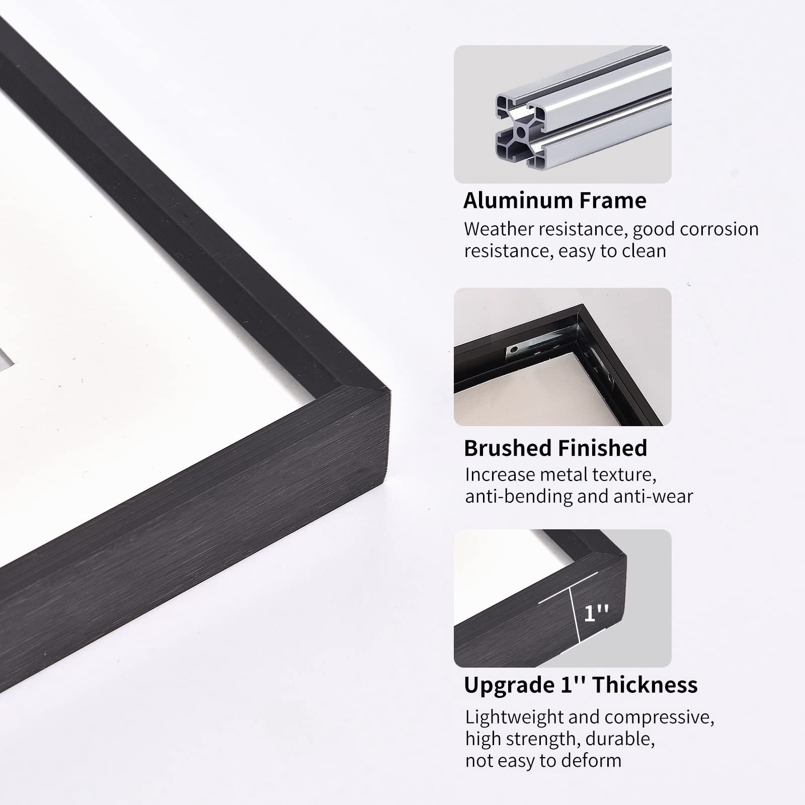 Podronale 2 Packs 24x32 Poster Frame, Black, Aluminum Alloy