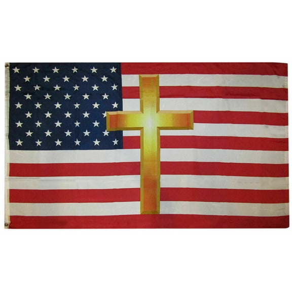 3x5 American USA Christian Cross 3'x5' Jesus Flag 5x3 Grommets
