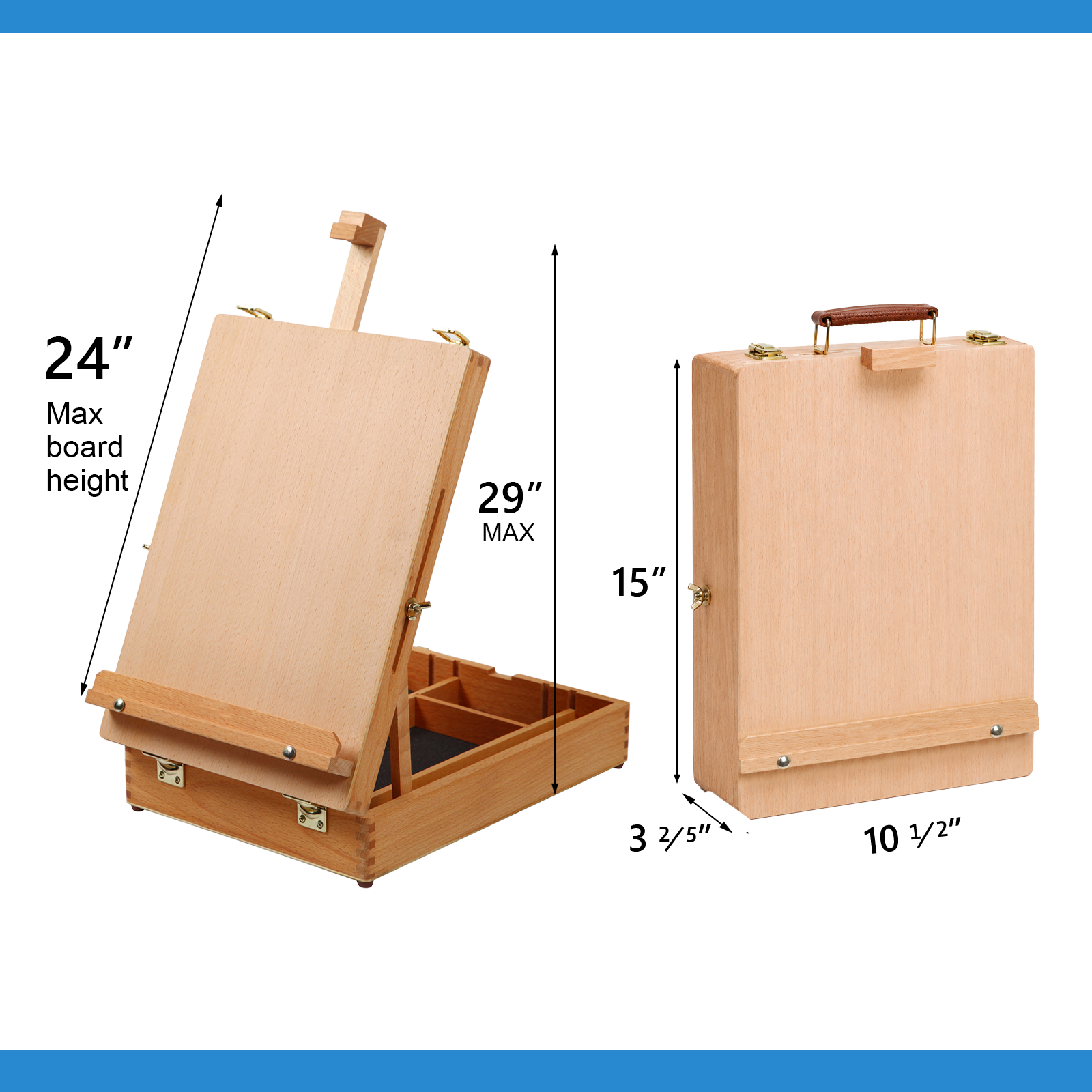 LAVFOX Wooden Tabletop Easel with Storage Drawer photo 6
