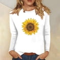 thumbnail image 2 of BangWanChi Long Sleeve Shirts for Women Women's Retro Fashion Classic Print Long Sleeved Round Neck Tops/shirt, 2 of 4