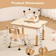 thumbnail image 4 of Kids Table and Chairs Set, Height Adjustable Desk with 4 Seats ,Arts & Crafts Table,Graffiti Desktop, Non-Slip Legs,for Ages 2-10, 4 of 9
