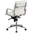 thumbnail image 3 of Mid-Back White LeatherSoft Swivel Office Chair with Synchro-Tilt Mechanism, 3 of 4