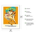 thumbnail image 2 of Mexico - Mexican Dancers - Mexicana Airlines (CMA) - Vintage Airline Travel Poster by Wright c.1950s - Bamboo Fine Art 290gsm Paper Print (Unframed) 18x24in, 2 of 4