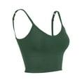thumbnail image 3 of Deago Women's Comfy Sleep Bra Padded Seamless Bralettes Wireless Cami Bra Tank Top Sports Bra (Green, S/M), 3 of 11