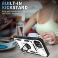 thumbnail image 2 of JTCASES for iPhone 11 Case, Sliding Camera Cover+ Rotating Ring Kickstand + Magnetic Car Mount + Inside Card Holder, Bracket Shockproof Frame Anti-drop PC TPU Heavy Duty Protection, Black/Silver, 2 of 11