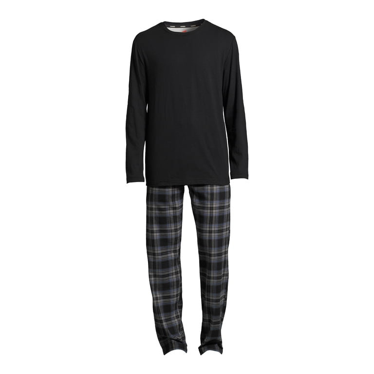 Hanes Men's Slub Jersey and Flannel Sleep Set photo 5