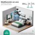 thumbnail image 3 of Ventilador de techo con luz de 28inch/70cm,Ventiladores de techo con luces con luz y control remoto,6 velocidades,3CCT,35W,Regulable,Reversible,Ventilador para patios,sala,dormitorio(Negro), 3 of 5