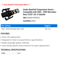 thumbnail image 2 of Intake Manifold Temperature Sensor - Compatible with 2003 - 2005 Mercedes-Benz C230 1.8L 4-Cylinder 2004, 2 of 2