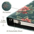 thumbnail image 3 of FORMRS 3 Ring Photo Album 4"x6" Self Adhesive Large Capacity PU Leather Cover, Floral Christmas, 3 of 8