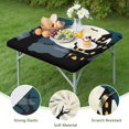 thumbnail image 4 of High-Quality Halloween Tablecloth with Elastic Hem 34x34 Inch Square - Stretch Fit Design with Spooky Seasonal Patterns for Table Protection, 4 of 6