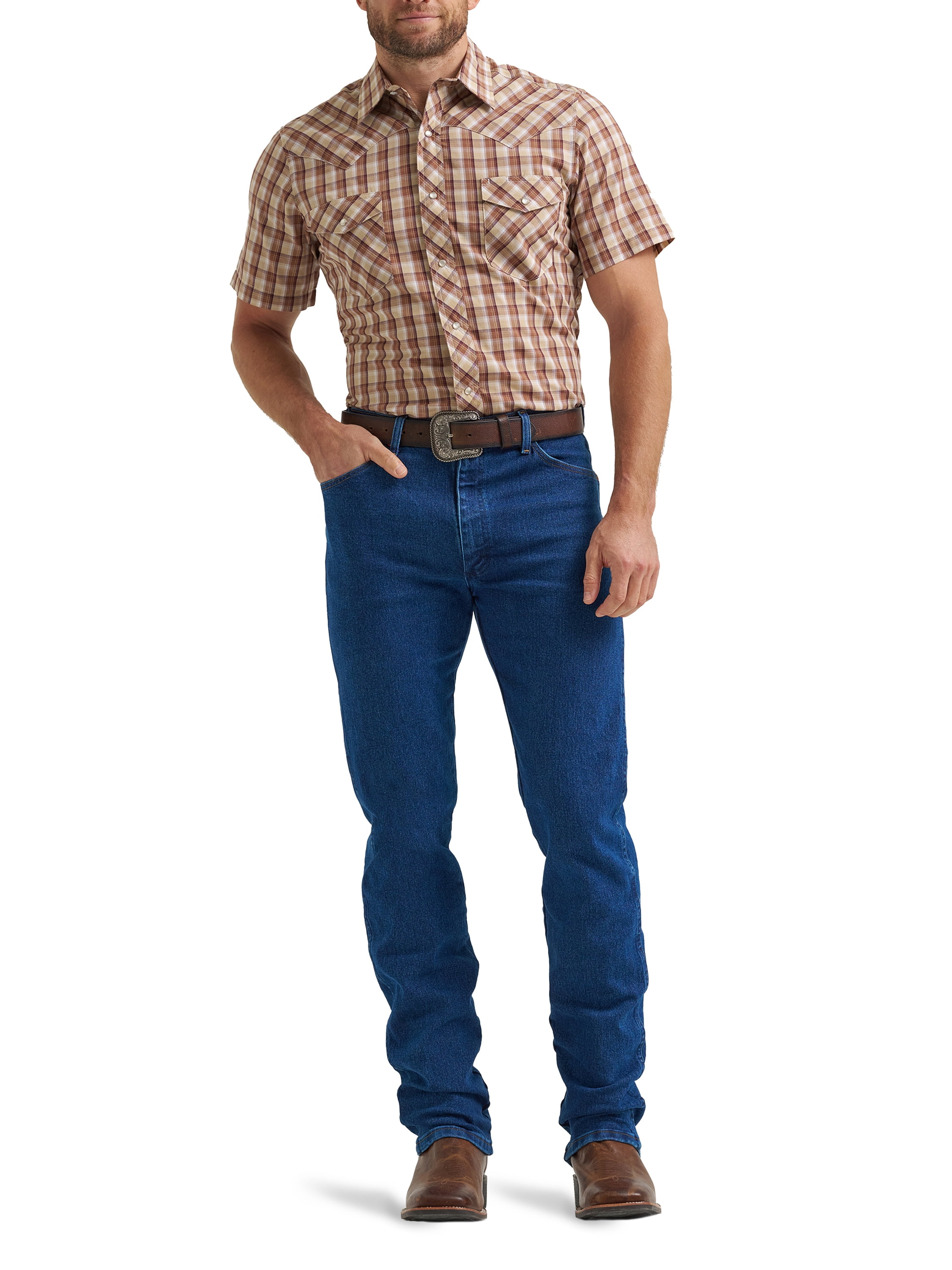 Wrangler® Men's and Big Men's Regular Fit Short Sleeve Western Shirt, Sizes S-5XL
