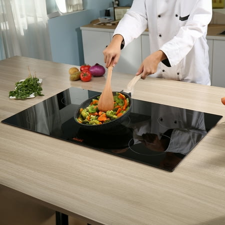 VEVOR 36 inch Electric Cooktop 5 Burners Ceramic Glass Stove Top Touch Control 9200W 9 Heat Levels Built-in Electric Stove