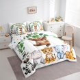 thumbnail image 3 of Feelyou Cute Brown Bear Bedding Comforter Set 7 Pieces for Child, Kawaii Hippo Elephant Full Bedding Set, Jungle Animal Party Reversible Fitted Sheet Flat Sheet, Super Cozy Room Decor, 3 of 8