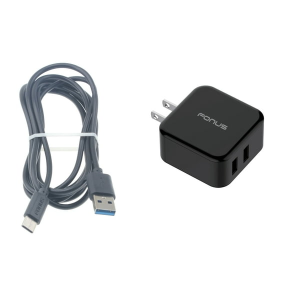 30W Quick Home Charger for Samsung Galaxy A73 5G A53 5G A33 5G A13 5G A03s Phones - 6ft USB Cable 2-Port USB Power Cord Travel