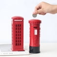 thumbnail image 4 of Caja de teléfono con decoración de Londres de 18cm, caja de efectivo, decoración de buzón, alcancía, decoración de artesanía de Metal (2 piezas) brillar Electrónica, 4 of 5