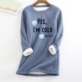 thumbnail image 1 of ICHUANYI Clearance Women's Round Neck Pocket Thickened Plush Warm Long Sleeve Tops ICHUANYI "ICHUANYI", 1 of 5