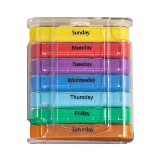 Étui à Pilules Boîte de Rangement pour Médicaments avec Multiples Compartiments Sans BPA Imperméable Anti-Humidité Boîte Organisatrice Hebdomadaire pour Pilules