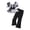 Black, variant on TOWED22 Girls Summer Outfits Casual Clothes Set Sweet Floral Ruffle Hem Tee Flared Pants Black,4-5 Y