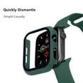 thumbnail image 4 of Case+ Strap for Apple Watch Bands 44mm 40mm 38mm 42mm Silicone Wristbands with PC Screen Protector Cover iWatch 3 4 5 6 SE, 4 of 8