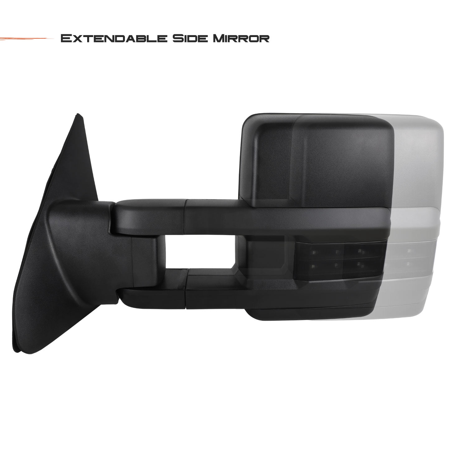 AKKON - Towing Side Mirrors For 2007-2021 Toyota Tundra Black Pair Left+Right w/ Heated & Blind Spot Turn Signal