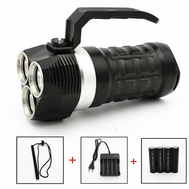 Linterna de buceo LED de 4000 lúmenes, súper brillante 100 m bajo el agua y potente linterna impermeable con interruptor de control magnético.