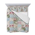 thumbnail image 7 of Green Blue Pink Botanical Full Size Down Alternative Comforter, Lightweight Comforter Quilt Bedding Set with Pillow Shams Spring Floral Vintage All Seasons Bed Comforter Duvet Insert 78"x90", 7 of 7