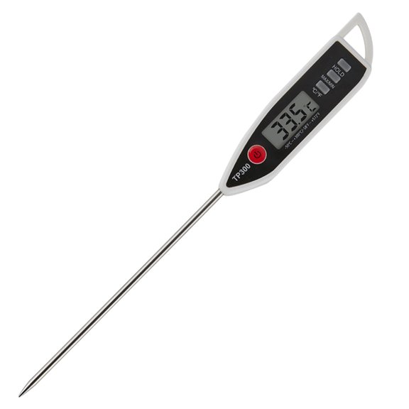 Anvazise TP300 Food Thermometer Long Probe LCD Display Waterproof Accurate Instant Read BBQ Meat Milk Baking Electronic Digital Thermometer Kitchen Gadgets White