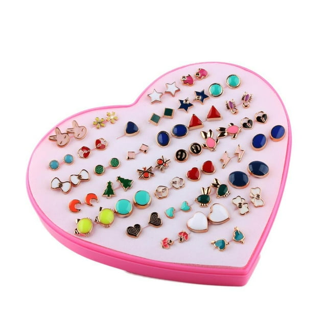 36 pares de de cristal de estilos para mujer y niña con una Hugo pendientes de botón para las mujeres