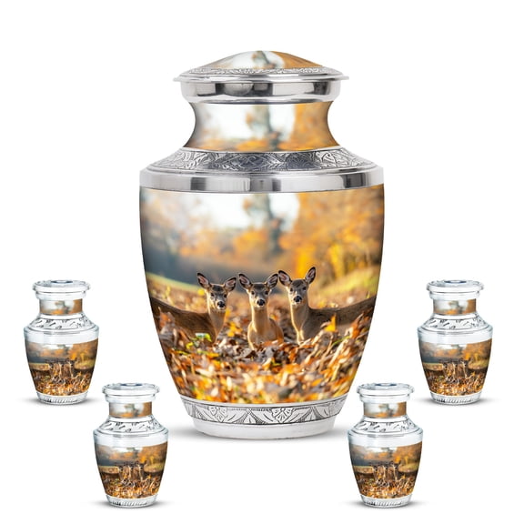KARYLIZ Deer Family Mini Urn for Cremation Ashes - Urn for Ashes Adult Female - Memorial Cremation for Ashes for Humans - Funeral for Ashes - Ashes Funeral Human Remains Adult